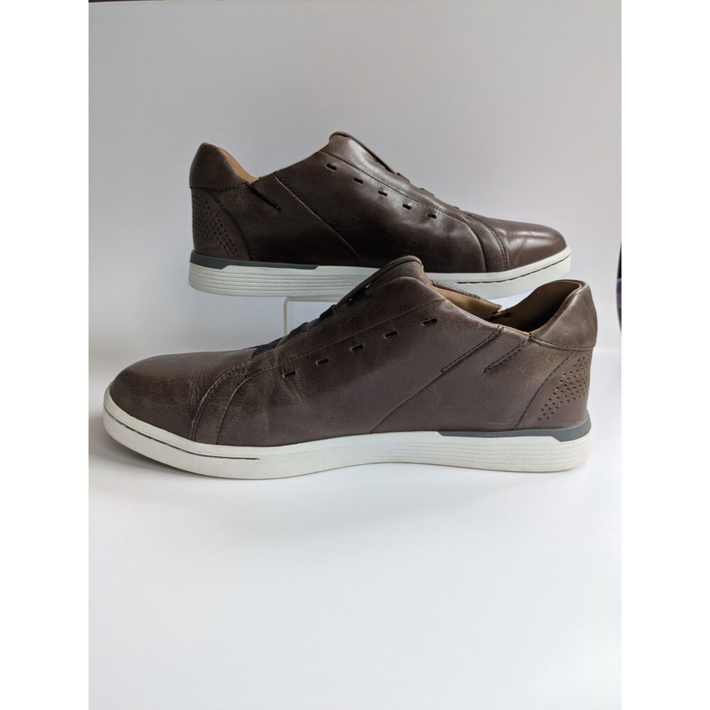 Kizik New York Court Sneakers Slip on Hands Free Brown Leather Men's US 9 Wide